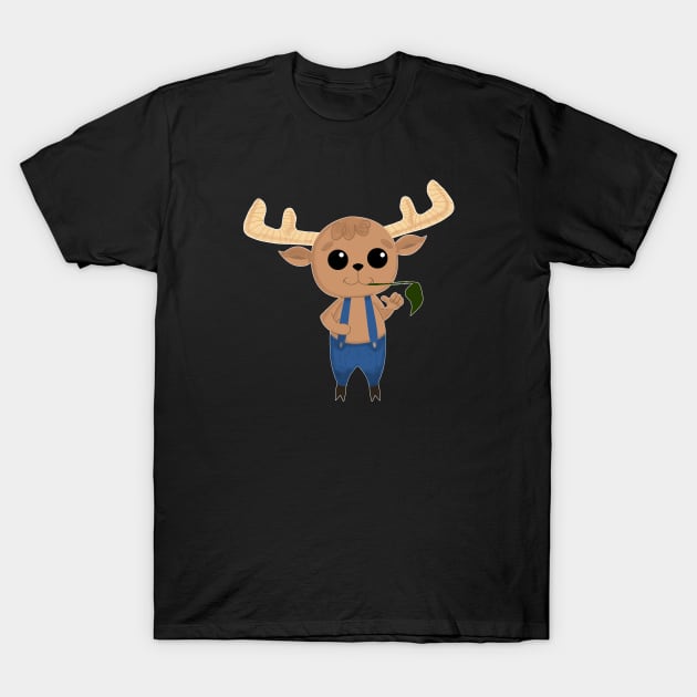 MOOSY THE CUTE LITTLE MOOSE T-Shirt by droidmonkey